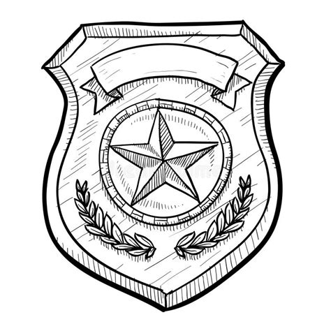 Police Or Security Badge Sketch Stock Vector Illustration Of Criminal