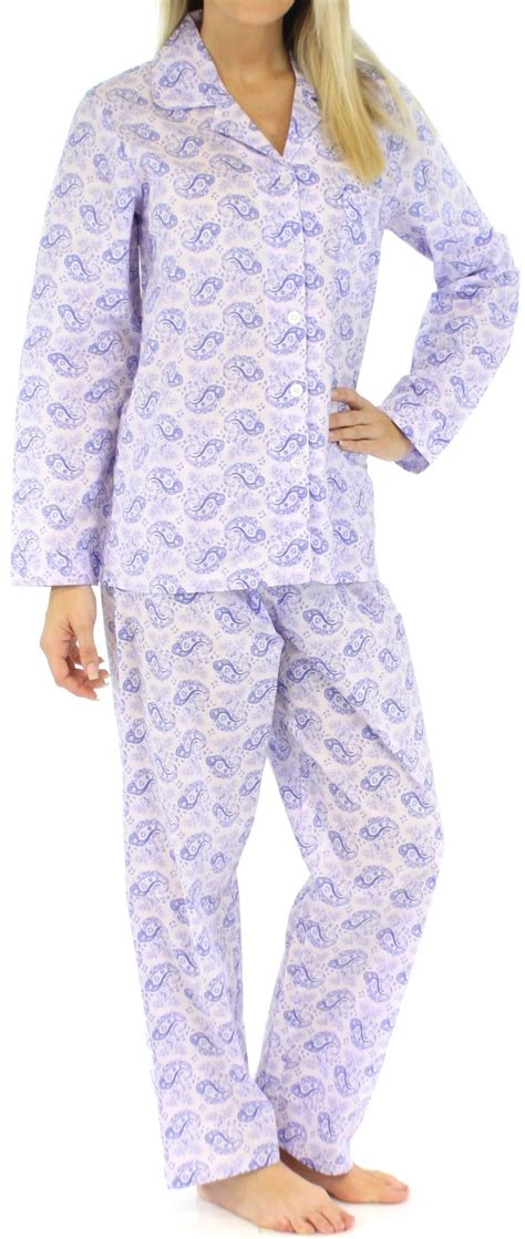 Sleepyheads Women S Lightweight Cotton Pajamas Long Sleeve Tops Button Up Pajamas Long Sleeve