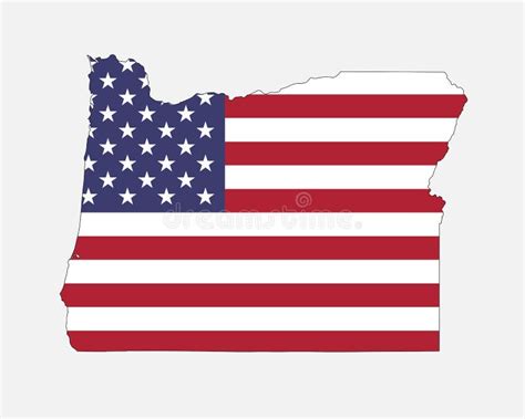 Oregon Map On American Flag Or Usa State Map On Us Flag Stock Vector