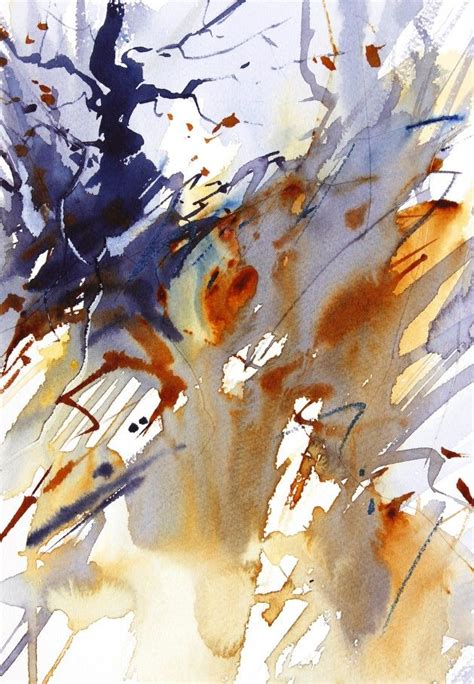 Winter Undergrowth By Adrian Homersham Abstract Watercolour Art