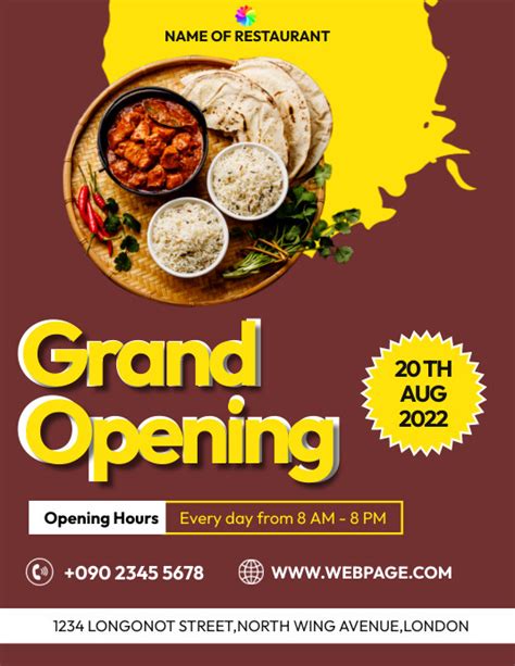 Copy Of Grand Opening Restaurant Postermywall