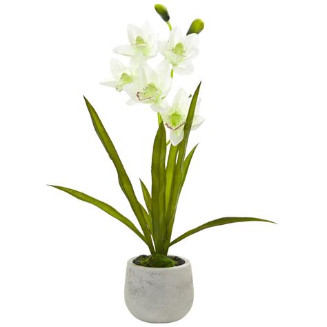 Nearly Natural 22in Cymbidium Orchid Artificial Arrangement