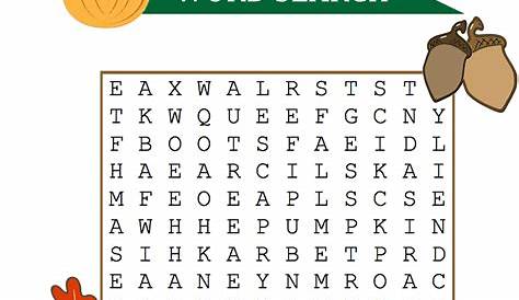 Fall Word Search for Brain Training | Activity Shelter