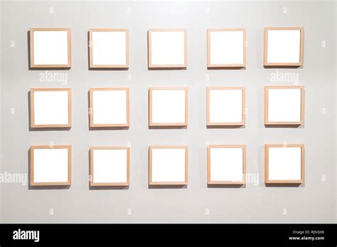 Empty Frames On The Wall In Modern Art Museum Gallery Exhibit Blank