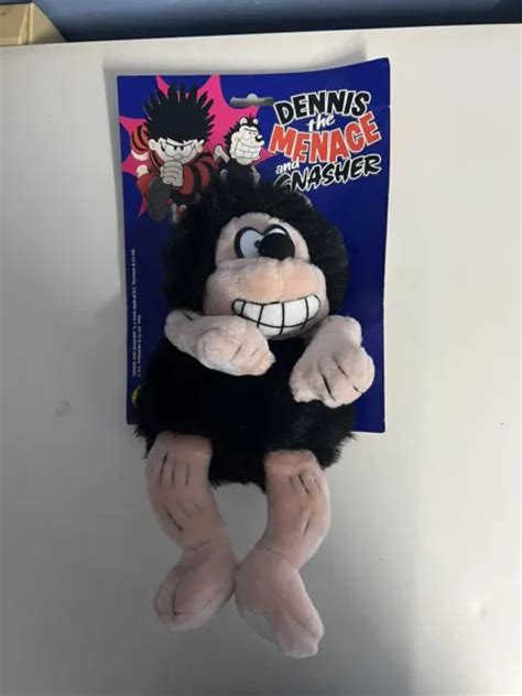 1998 Vintage Beano Dennis The Menace Gnasher Plush Soft Toy On Original