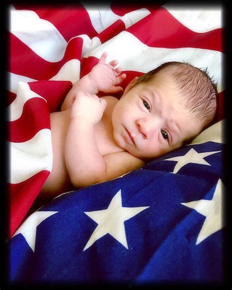 American Flag Proud American 4th July Baby July Baby Patriotic