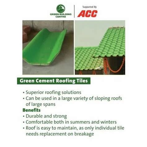 Acc Color Coated Green Cement Roofing Tiles Features Durable Rs 25
