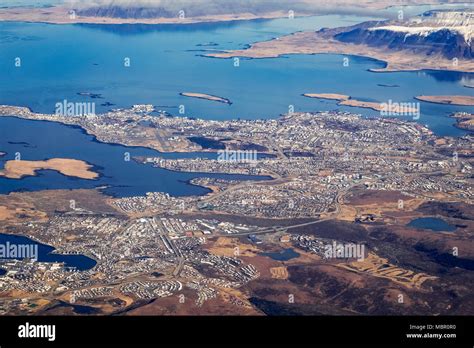 Aerial View Of Reykjavik Iceland With The Bay Of Hofsvik And The
