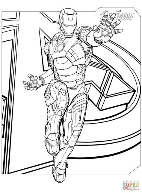 Printable iron man coloring page to print and color iron man coloring page with few details for kids Avengers Iron Man coloring page | Free Printable Coloring ...