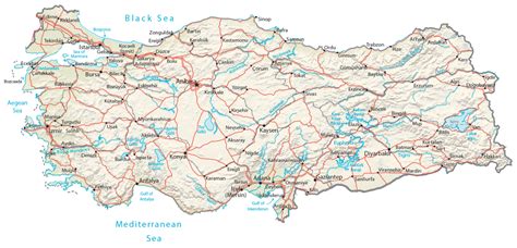 Map Of Turkey Cities And Roads Gis Geography