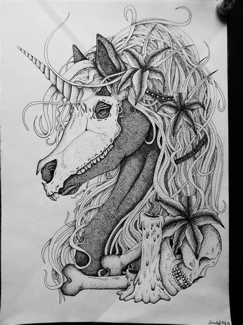 Dead Unicorn By Dracolichh616 On Deviantart Unicorn Tattoos Unicorn