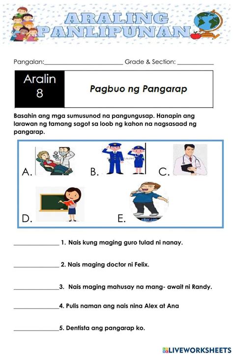 Araling Panlipunan Module Worksheet St Grade Worksheets Education