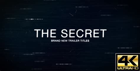 The Secret Trailer After Effects Project Files Videohive