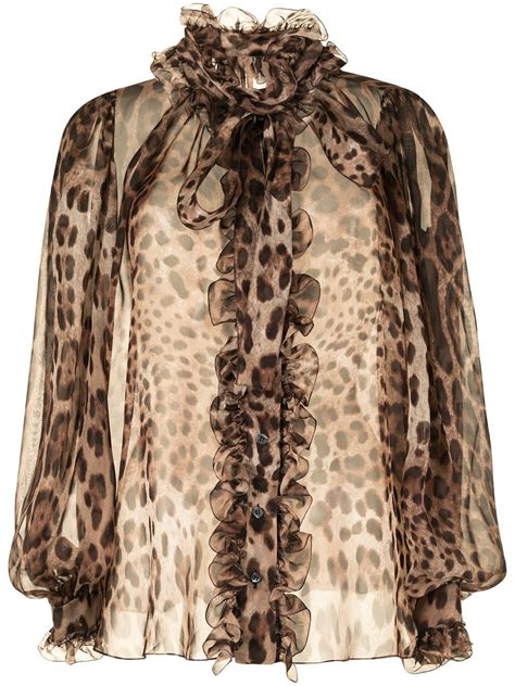 dolce and gabbana leopard print silk shirt farfetch