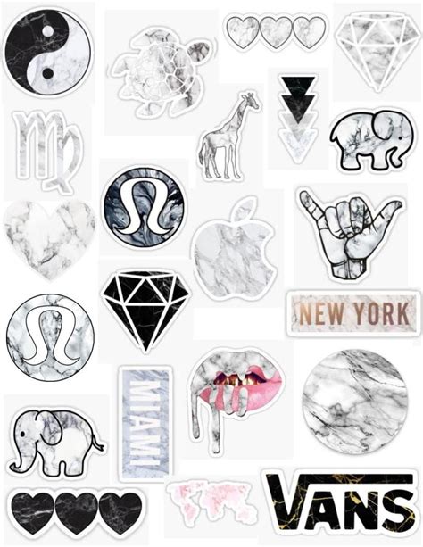 Cute Stickers Printable Black And White