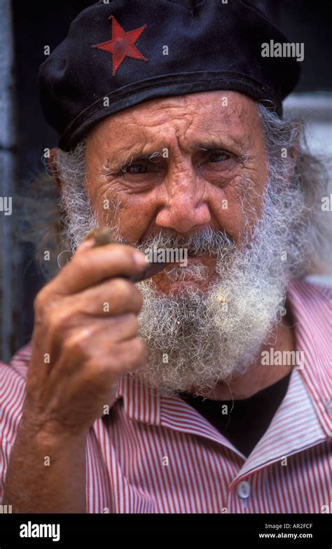 Old Man With Pipe Havana Cuba Stock Photo Alamy