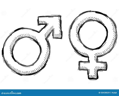 Hand Drawn Gender Symbols Stock Vector Illustration Of Femininity 50438029
