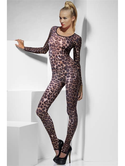 Womens Costumes Cheetah Print Bodysuit Party Savers