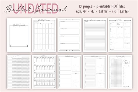 Printable Bullet Journal Planner Bundle Planner Kit Pdf 556884