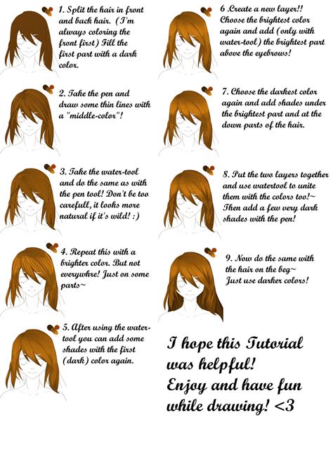 Requested 9 Steps Hair Tutorial Paint Tool Sai By Ikkie Chan On