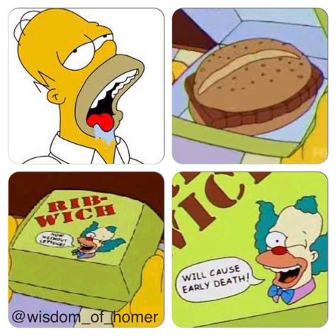 Homer Simpson On Twitter Three Ribwiches Please And Instead Of A