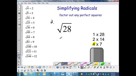 Simplifying Radicals Youtube