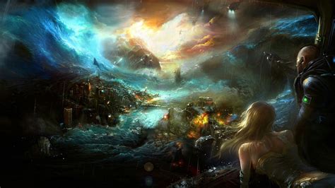 Artwork Fantasy Art Space Apocalyptic Disaster Wallpapers Hd