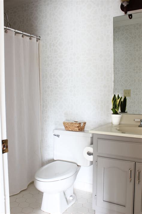 Do you think small bathroom wall paint ideas appears to be like nice? Bathroom Makeover: Stenciled Walls {Plus a Giveaway ...
