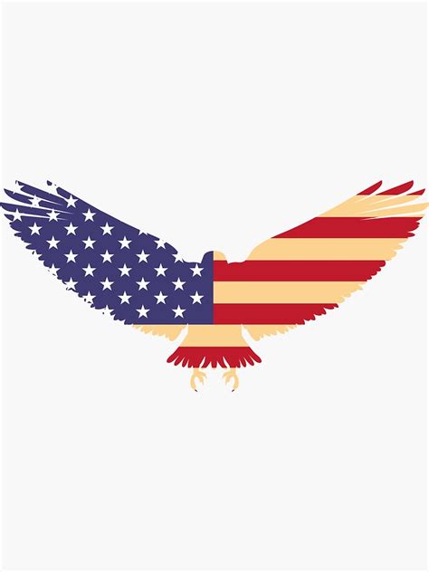 American Bald Eagle Flag Sticker For Sale By Ppgoods Redbubble