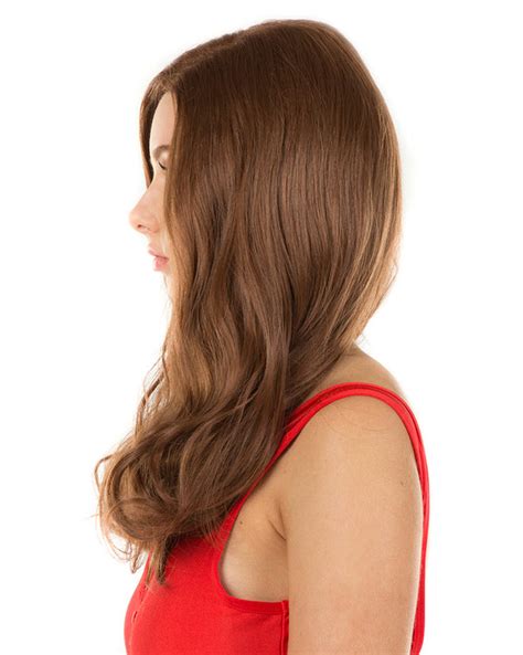 glamour deluxe brown long wavy wig