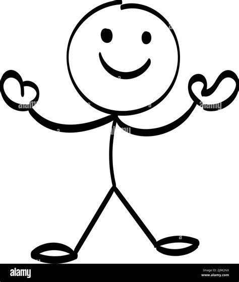 Hand Drawing Funny Stickman Design For Print Or Use As Poster Card