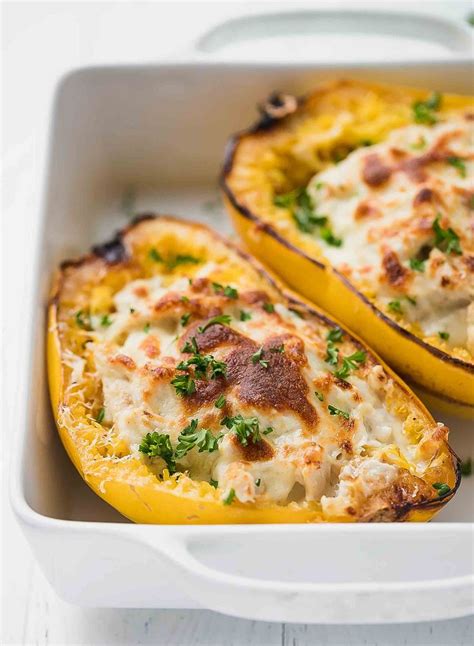 Top 11 low carb and ketogenic meal delivery companies. Chicken Alfredo Spaghetti Squash Low-Carb, Keto topped ...