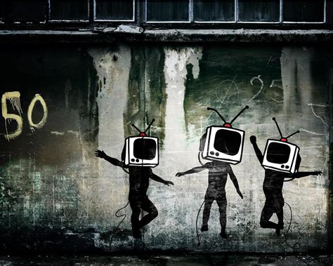 TV man urban graffiti wallpaper | Urban Art Wallpaper