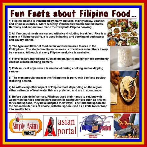 Fun Facts About Filipino Food Filipino Recipes Philippines Culture