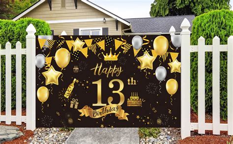Amazon Com Mocossmy Happy Th Birthday Background Banner Party Decoration Extra Large Black