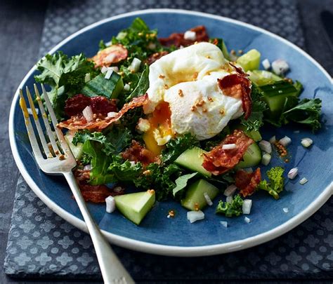 Kale Pancetta And Poached Eggs Healthy Recipe Ww Uk