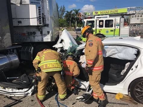 First Responders Extricate Victim From 3 Vehicle Collision Miami Fl Patch