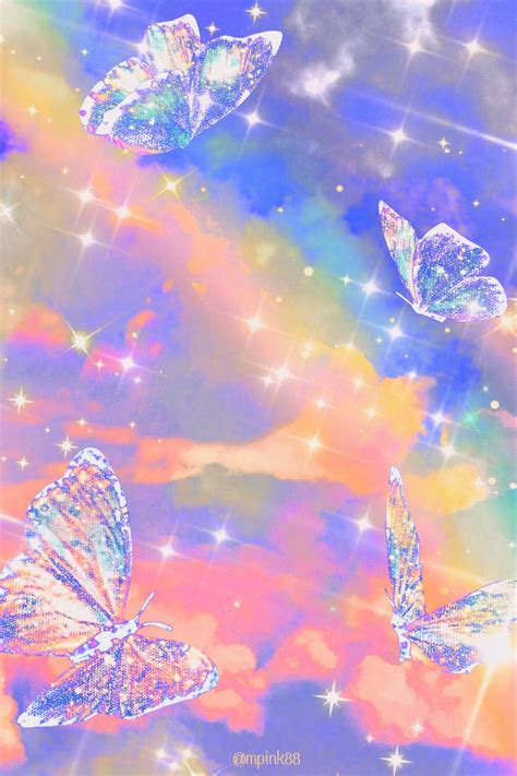 Glitter Butterflies Resim Duvar Kağıdı Duvar