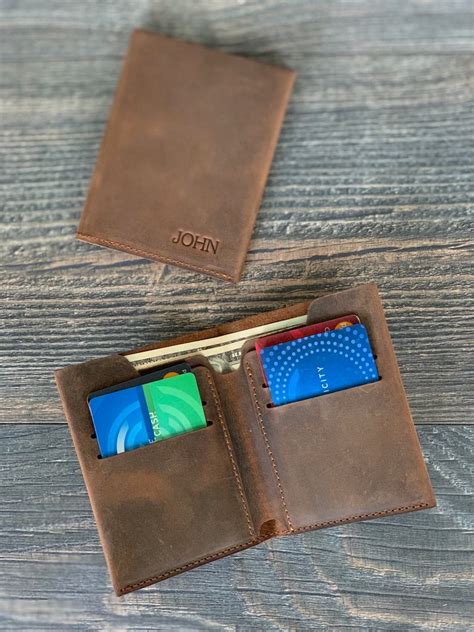 Leather Wallet Bifold Leather Wallet Minimalist Mens Leather Etsy