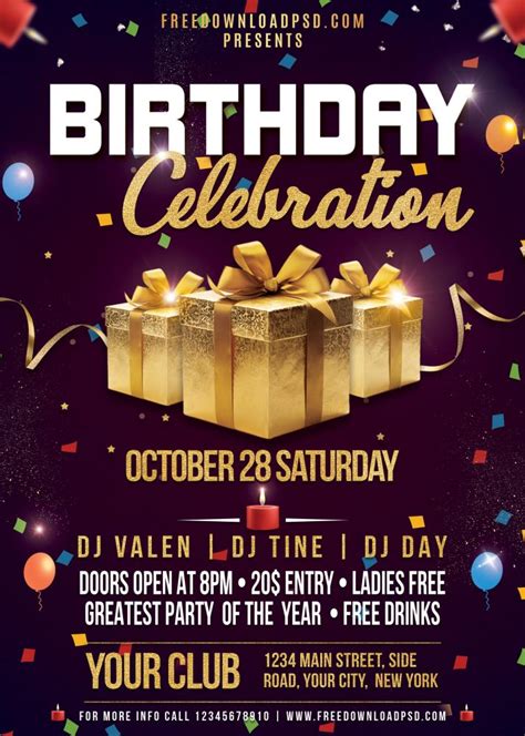 Because you are not a printing professional, otherwise you would not be there, we have done our best to make it simple. Birthday Flyer PSD Template | FreedownloadPSD.com