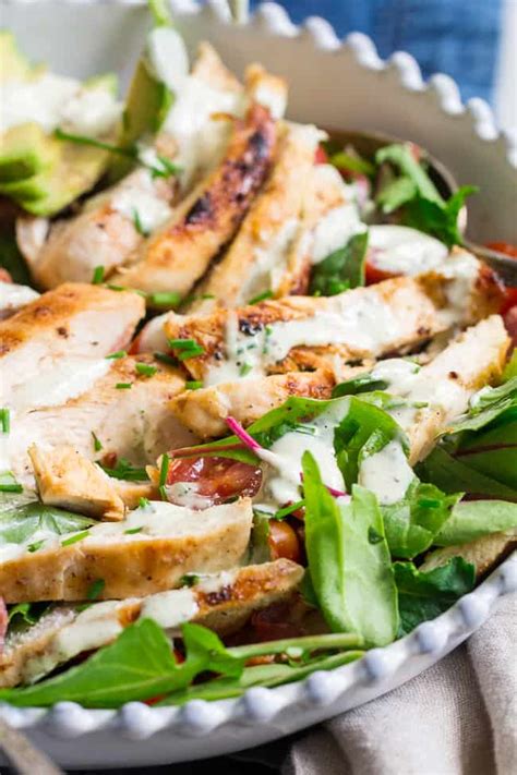 Grilled Chicken Blt Salad With Peppercorn Ranch Paleo And Whole30