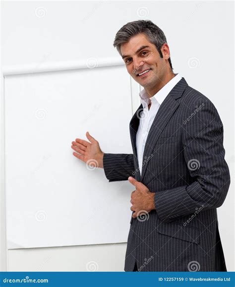 Businessman Presenting A Whiteboard Stock Image Image Of Confident