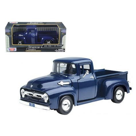 1956 Ford F 100 Pickup Truck Blue 124 Diecast Model Car By Motormax