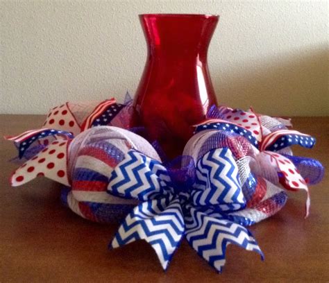 Patriotic Centerpiece Red White Blue Centerpiece July 4th Table