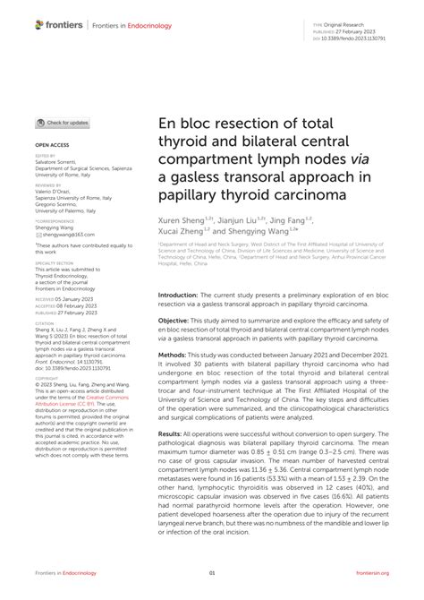 Pdf En Bloc Resection Of Total Thyroid And Bilateral Central