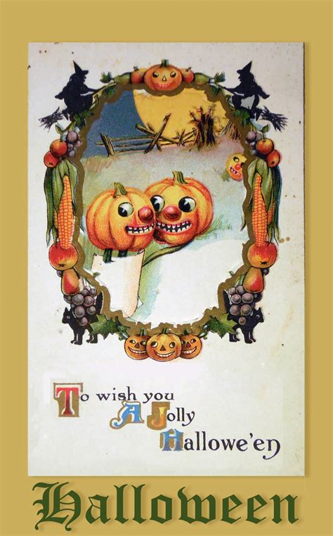 Vintage Halloween Poster Greeting Free Stock Photo Public Domain Pictures