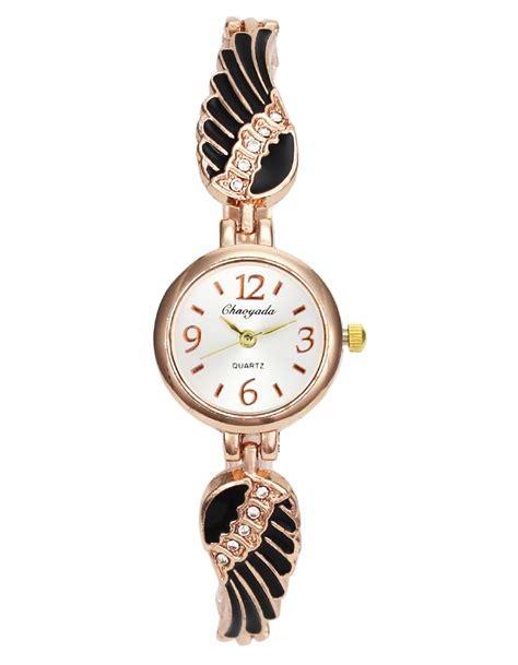 angel wings lucky crystal long bracelet watches gold women ladies fashion female chain necklace
