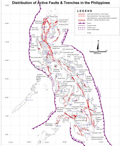 English map on philippines about earthquake; Philippine fault line map | Earthquake fault, Philippine ...