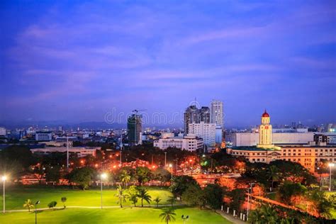 Sunset Over View Of Manila City Hall From Intramuros Metro Manila