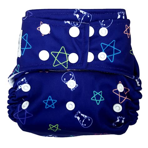 Bamboo Cloth Diaper One Size Snap Color Star